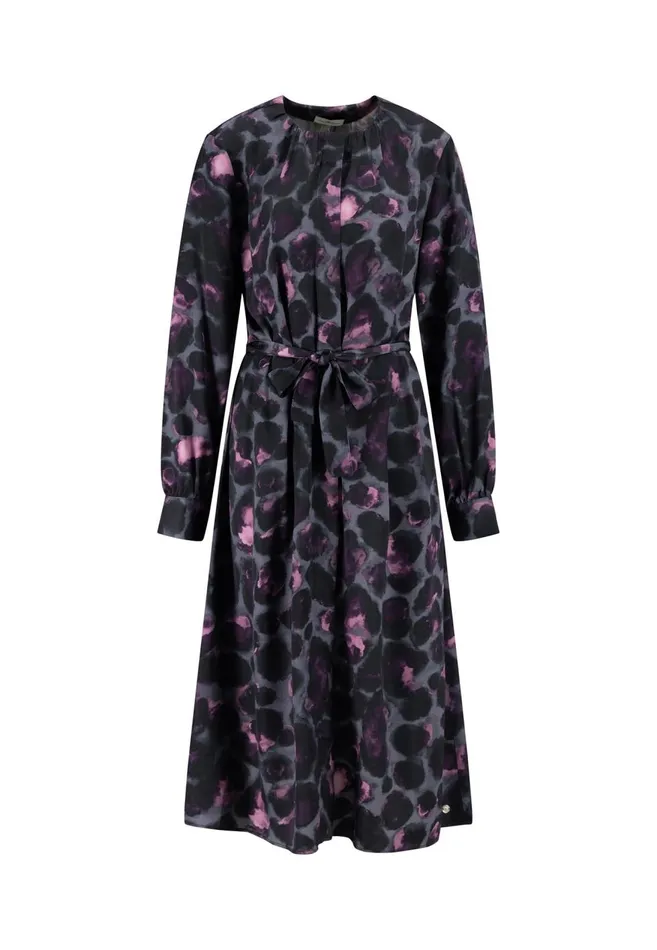 FYNCHHATTON Dress With Leopard Pattern Mauve Rose Women Dresses
