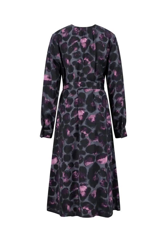 FYNCHHATTON Dress With Leopard Pattern Mauve Rose Women Dresses