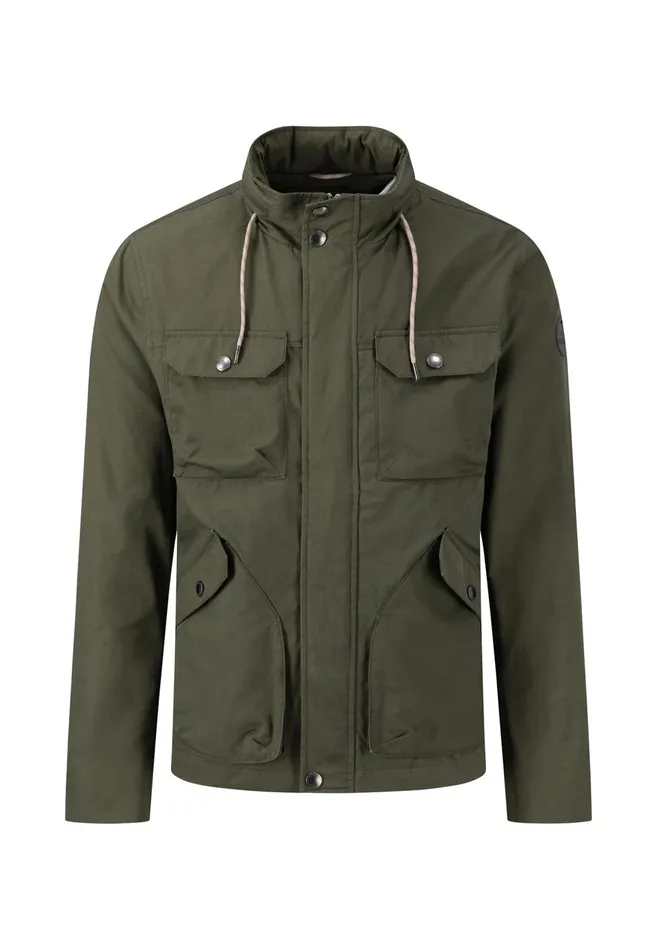 FYNCHHATTON Field Jacket With Removable Hood Dusty Olivedark Navy Men Sale