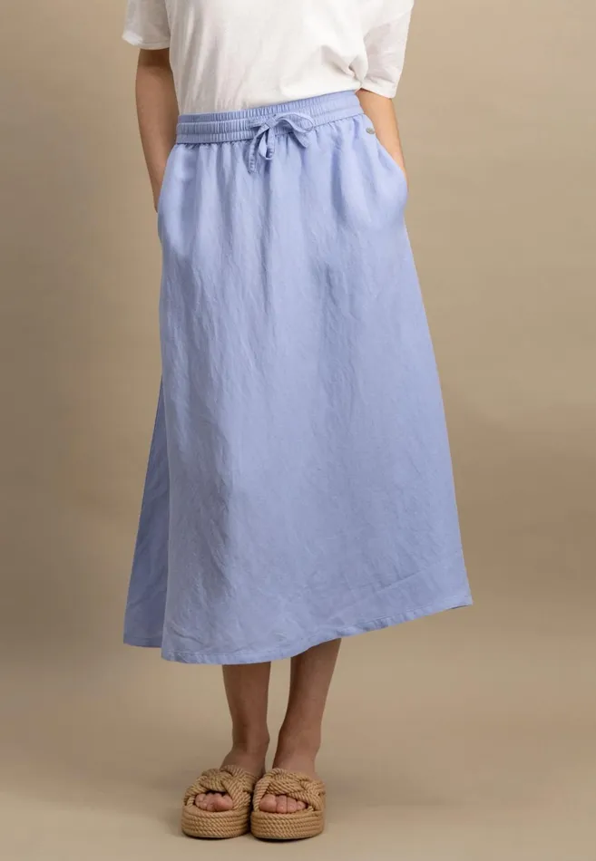 FYNCHHATTON Flowing Maxirock Made Of Linen Mix Sandlight Blue Women Skirts