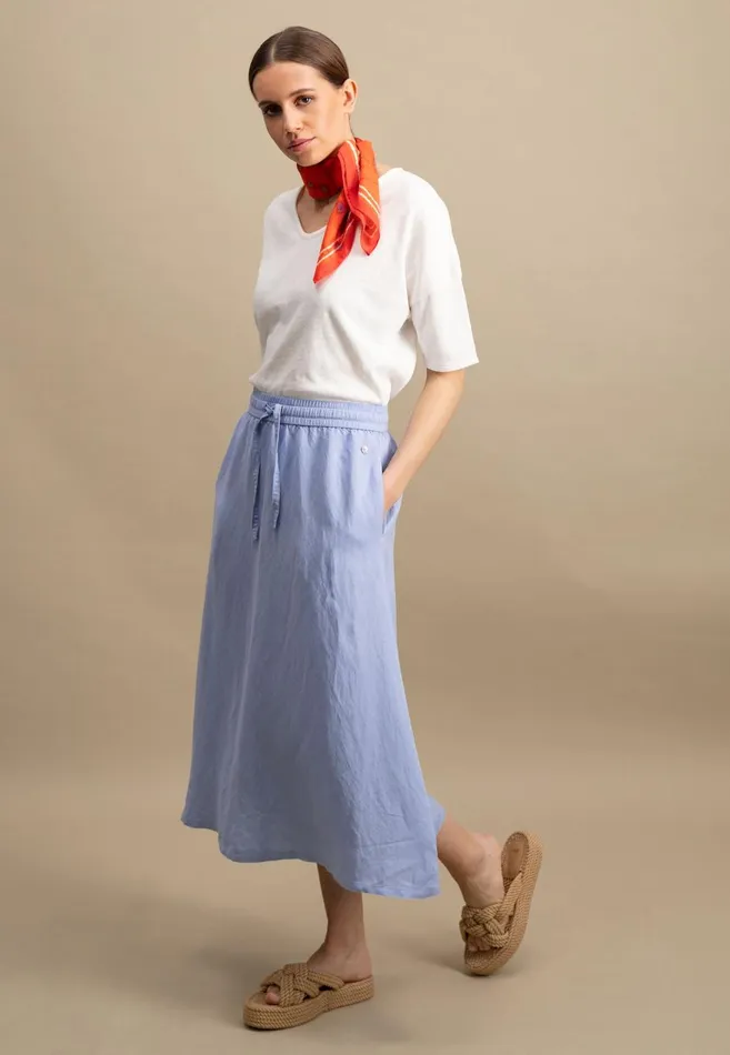 FYNCHHATTON Flowing Maxirock Made Of Linen Mix Sandlight Blue Women Skirts