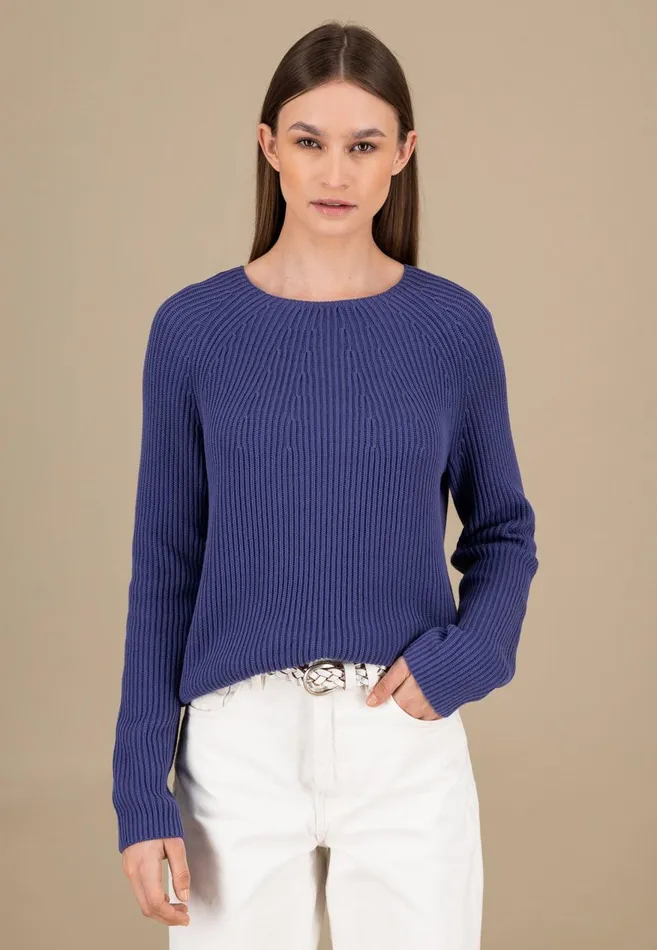 FYNCHHATTON Knitting Sweater Made Of 100 Cotton Blue Purplecrimson Redmilk Women Sweater