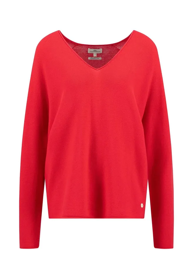 FYNCHHATTON Knitting Sweater With A Vneck Crimson Redmilkblue Purple Women Sweater