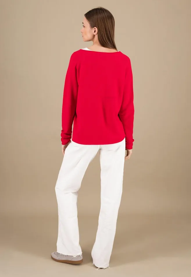 FYNCHHATTON Knitting Sweater With A Vneck Crimson Redmilkblue Purple Women Sweater