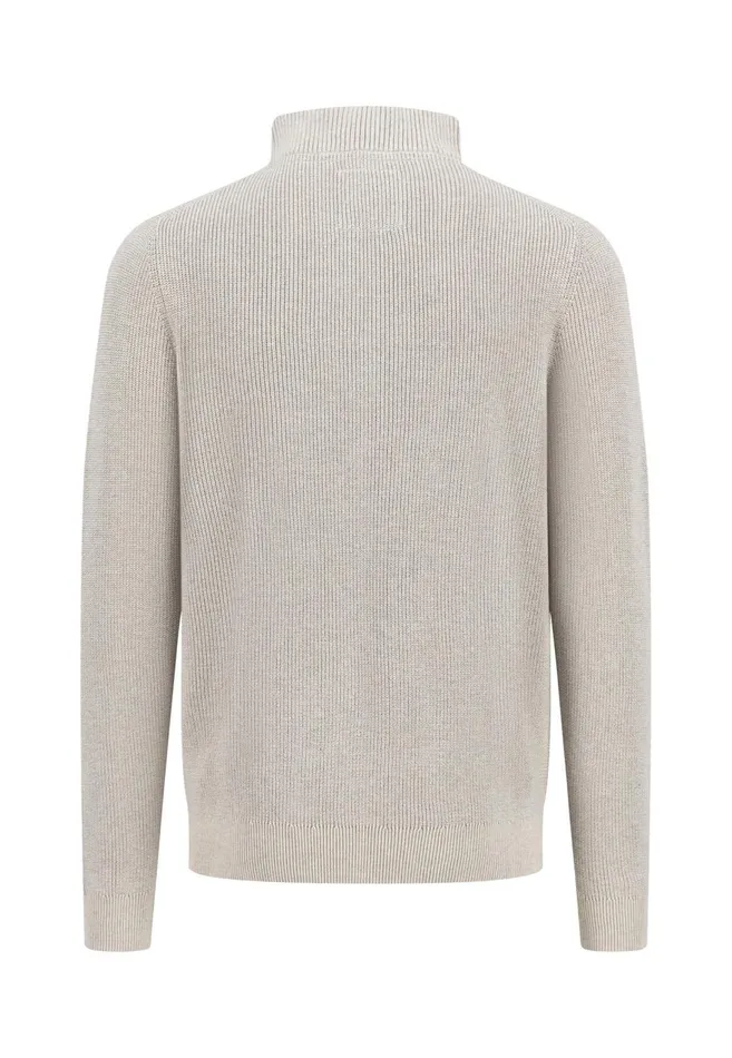 FYNCHHATTON Knitting Sweaters With A Troyer Collar And Logodail New Offwhitepoppy Rednavy Men Sweater