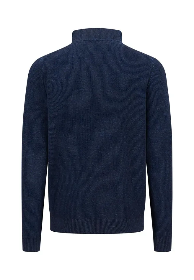 FYNCHHATTON Knitting Sweaters With A Troyer Collar And Logodail New Offwhitepoppy Rednavy Men Sweater