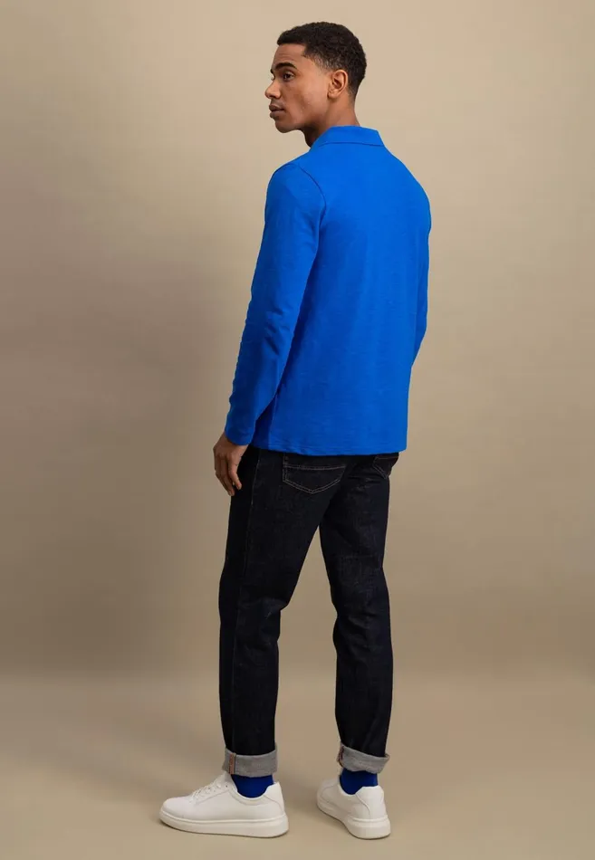 FYNCHHATTON Long Arm Polo Shirt Made Of Cotton New Offwhitenavypoppy Redstrong Blue Men Polo Shirt