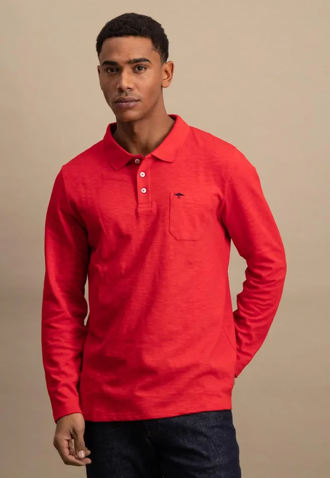 FYNCHHATTON Long Arm Polo Shirt Made Of Cotton New Offwhitenavypoppy Redstrong Blue Men Polo Shirt
