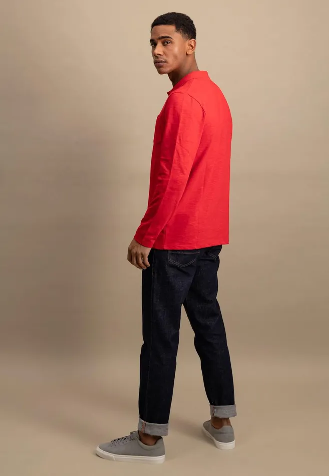 FYNCHHATTON Long Arm Polo Shirt Made Of Cotton New Offwhitenavypoppy Redstrong Blue Men Polo Shirt