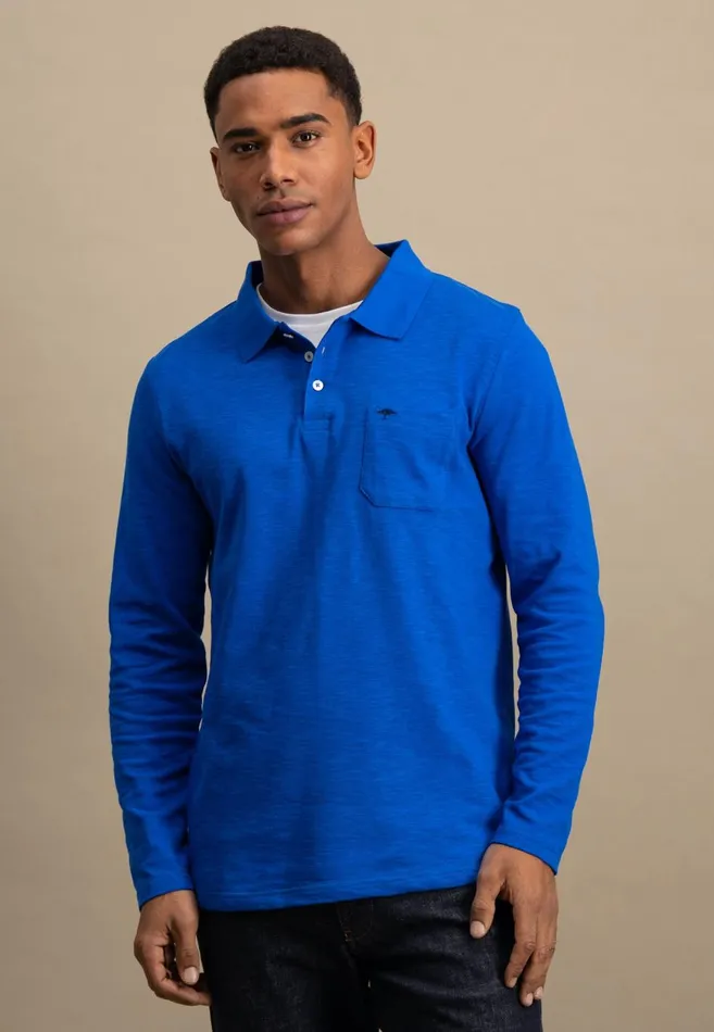 FYNCHHATTON Long Arm Polo Shirt Made Of Cotton New Offwhitenavypoppy Redstrong Blue Men Polo Shirt