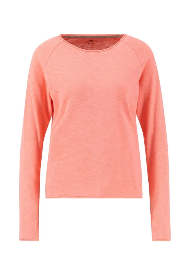 FYNCHHATTON Longsleeved Shirt Casual Fit Made Of The Finest Cotton Milkneon Papaya Women Sweatshirts