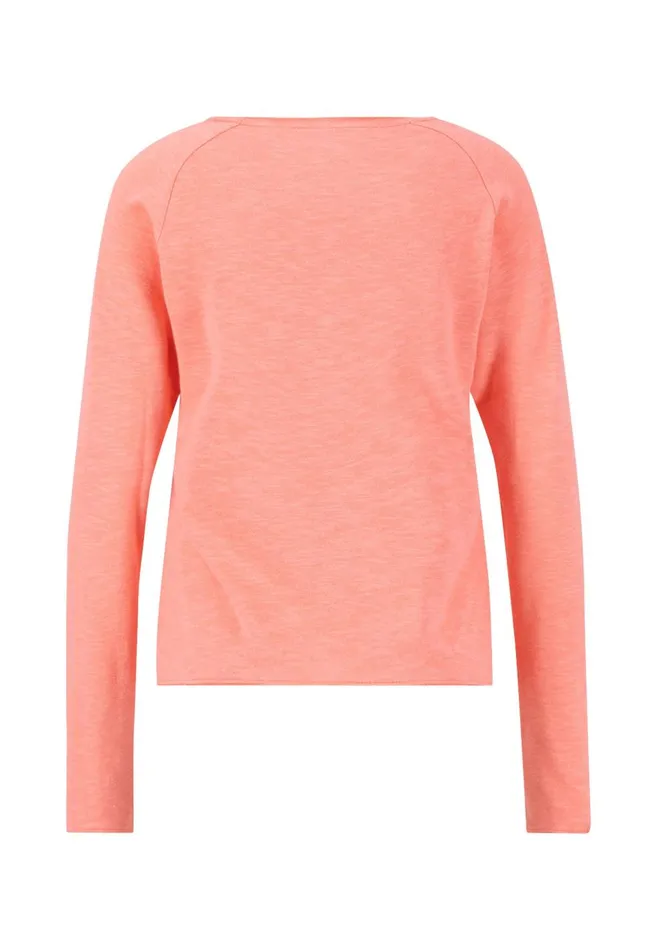 FYNCHHATTON Longsleeved Shirt Casual Fit Made Of The Finest Cotton Milkneon Papaya Women Sweatshirts