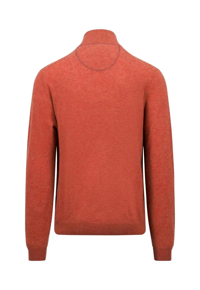 FYNCHHATTON Merinocashmere Sweater With A Troyer Collar Hazelnavylight Khakirustcloud Bluedark Emeraldsteel Men Sweater