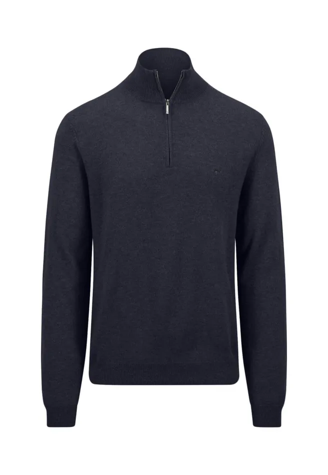 FYNCHHATTON Merinocashmere Sweater With A Troyer Collar Hazelnavylight Khakirustcloud Bluedark Emeraldsteel Men Sweater