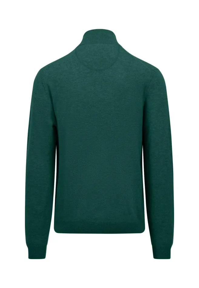 FYNCHHATTON Merinocashmere Sweater With A Troyer Collar Hazelnavylight Khakirustcloud Bluedark Emeraldsteel Men Sweater