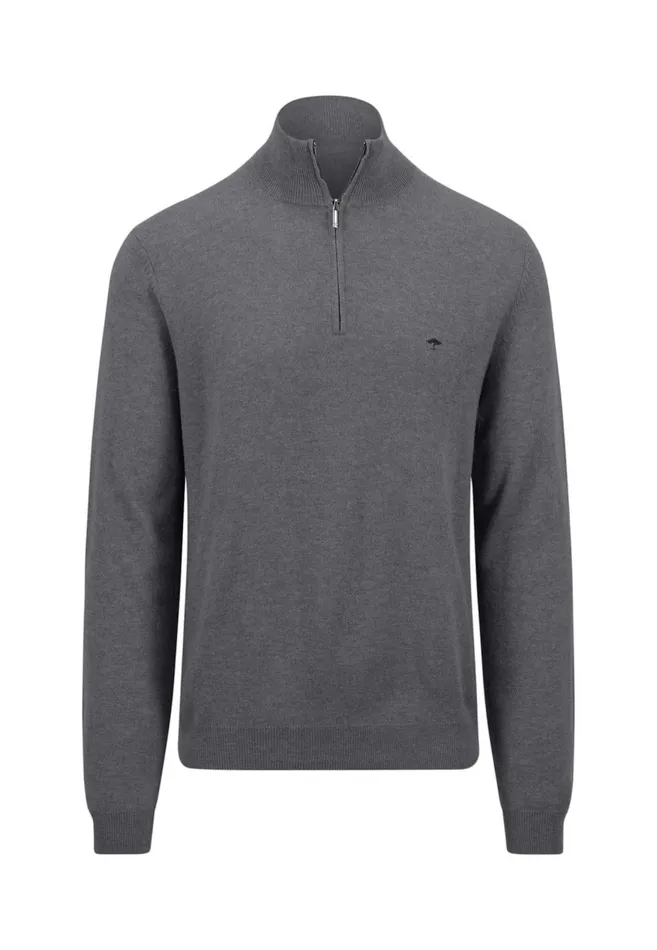 FYNCHHATTON Merinocashmere Sweater With A Troyer Collar Hazelnavylight Khakirustcloud Bluedark Emeraldsteel Men Sweater