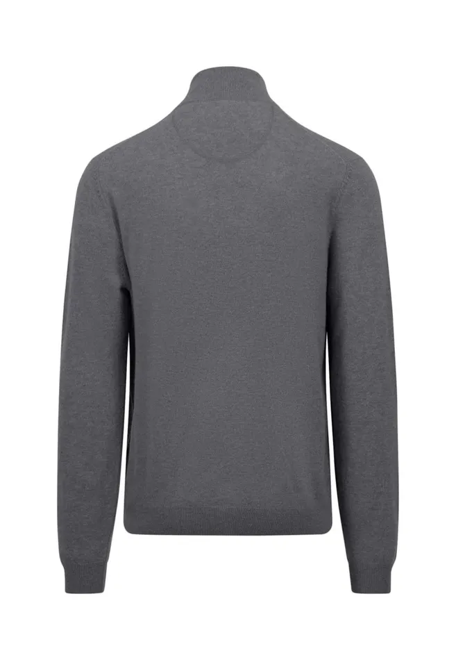 FYNCHHATTON Merinocashmere Sweater With A Troyer Collar Hazelnavylight Khakirustcloud Bluedark Emeraldsteel Men Sweater