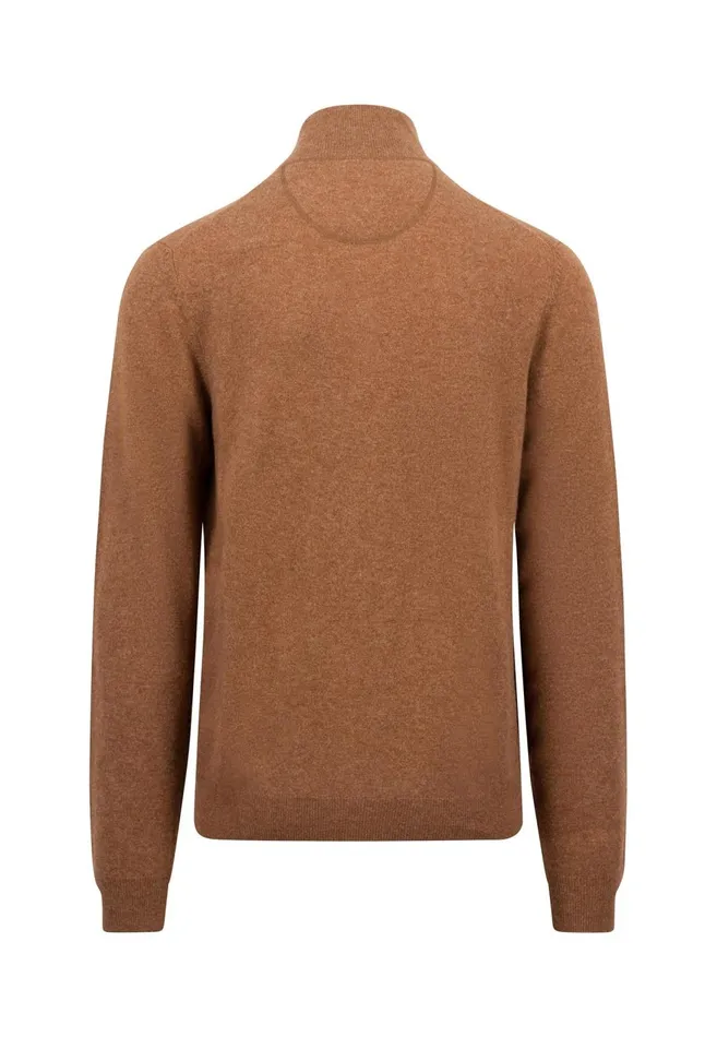 FYNCHHATTON Merinocashmere Sweater With A Troyer Collar Hazelnavylight Khakirustcloud Bluedark Emeraldsteel Men Sweater