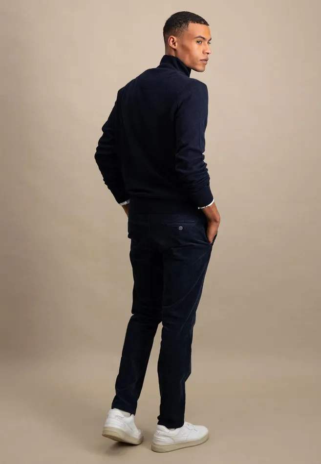 FYNCHHATTON Merinocashmere Sweater With A Troyer Collar Hazelnavylight Khakirustcloud Bluedark Emeraldsteel Men Sweater