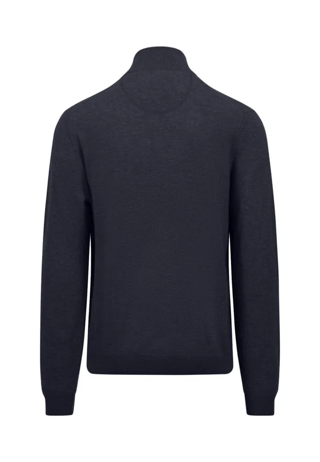 FYNCHHATTON Merinocashmere Sweater With A Troyer Collar Hazelnavylight Khakirustcloud Bluedark Emeraldsteel Men Sweater