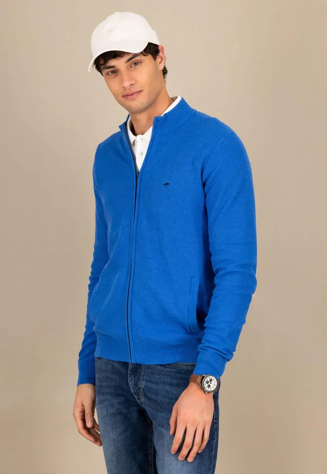 FYNCHHATTON Part Jacket Made Of Sovereign Cotton Strong Bluepoppy Rednightnavy Men Cardigan FYNCHHATTON Part Jacket Made Of Sovereign Cotton Strong Bluepoppy Rednightnavy Men Cardigan