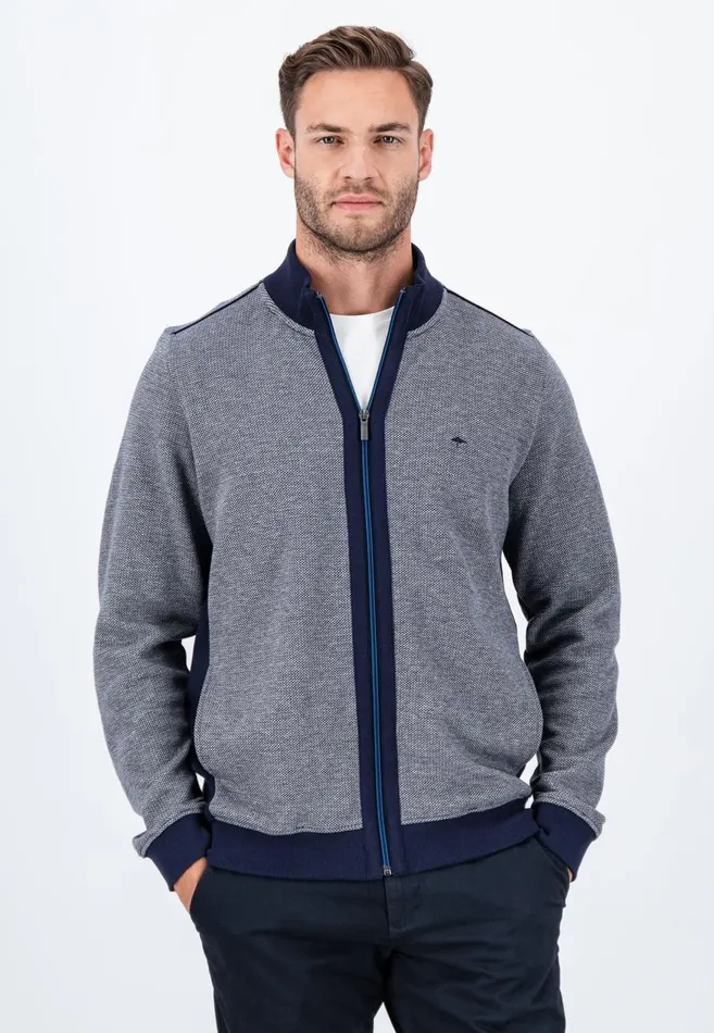 FYNCHHATTON Parting Jacket Made Of Cotton In Twocolor Look Navy Men Cardigan