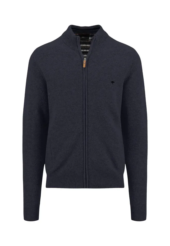 FYNCHHATTON Parting Jacket Made Of Wool Mix With A Colored Zipper Navysilvercloud Blue Men Cardigan