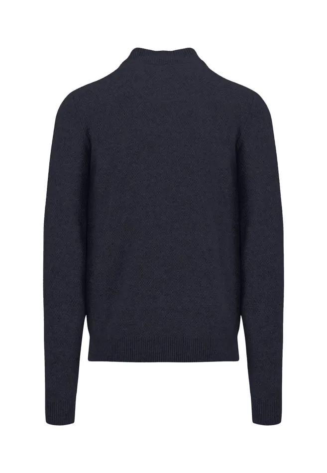 FYNCHHATTON Parting Jacket Made Of Wool Mix With A Colored Zipper Navysilvercloud Blue Men Cardigan