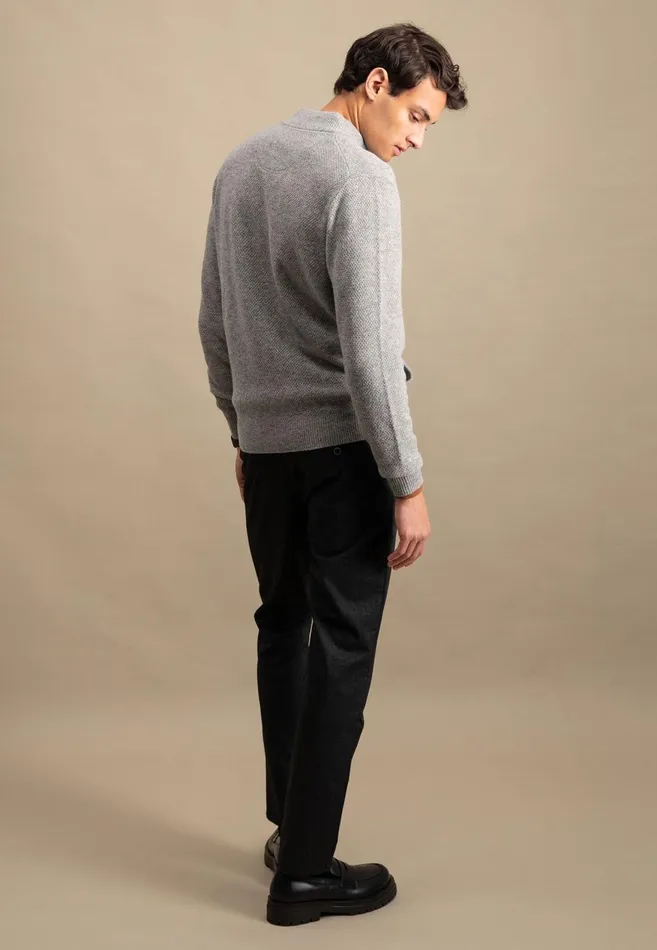 FYNCHHATTON Parting Jacket Made Of Wool Mix With A Colored Zipper Navysilvercloud Blue Men Cardigan