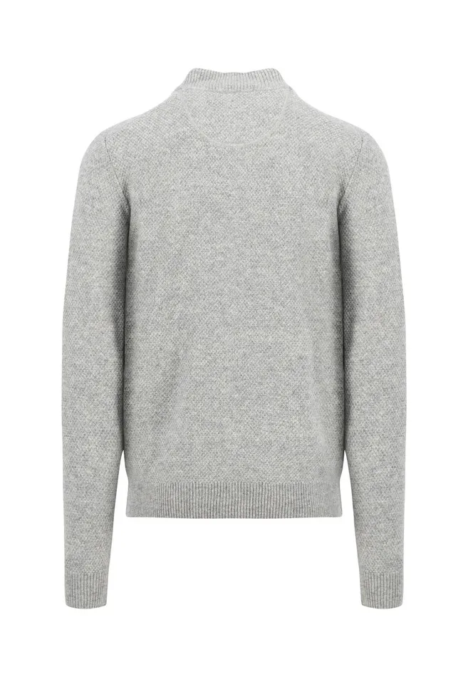 FYNCHHATTON Parting Jacket Made Of Wool Mix With A Colored Zipper Navysilvercloud Blue Men Cardigan