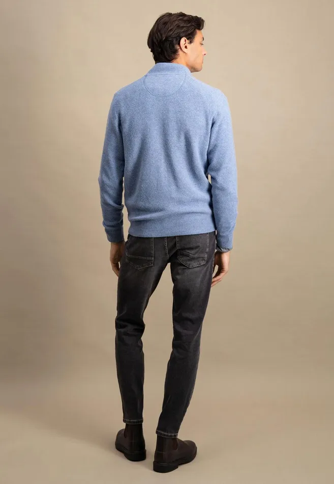 FYNCHHATTON Parting Jacket Made Of Wool Mix With A Colored Zipper Navysilvercloud Blue Men Cardigan