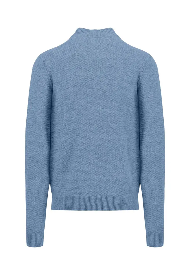 FYNCHHATTON Parting Jacket Made Of Wool Mix With A Colored Zipper Navysilvercloud Blue Men Cardigan