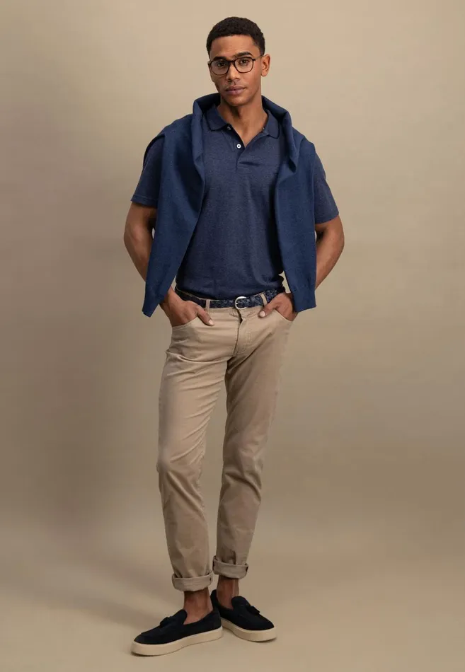 FYNCHHATTON Polo Shirt With A Subtle LogoTail Summer Breezenavystrong Blue Men Polo Shirt