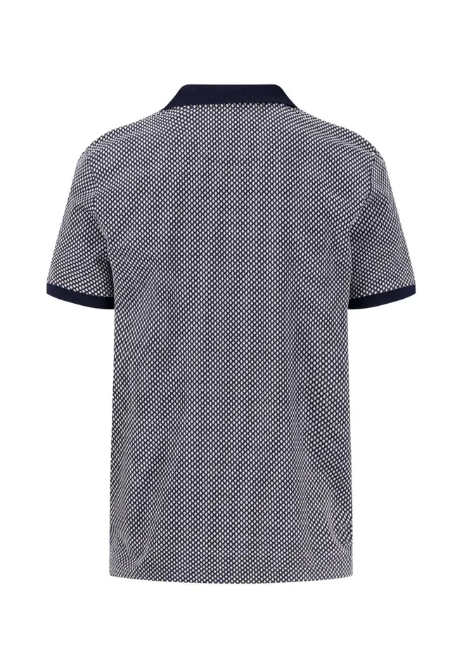 FYNCHHATTON Polo Shirt With Subtle Pattern Navy Men Polo Shirt
