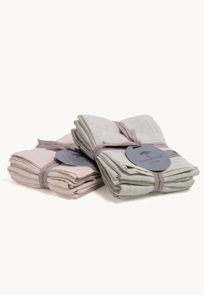 FYNCHHATTON Sandibe Napkins Set Of 4 Hot Pinkdove Blueblue Stripedelephant Graysage Living Kitchen Accessories