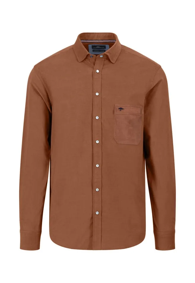 FYNCHHATTON Shirt Made Of Fine Cord With Push Buttons Navywinter Whitecloud Bluehazel Men Shirts
