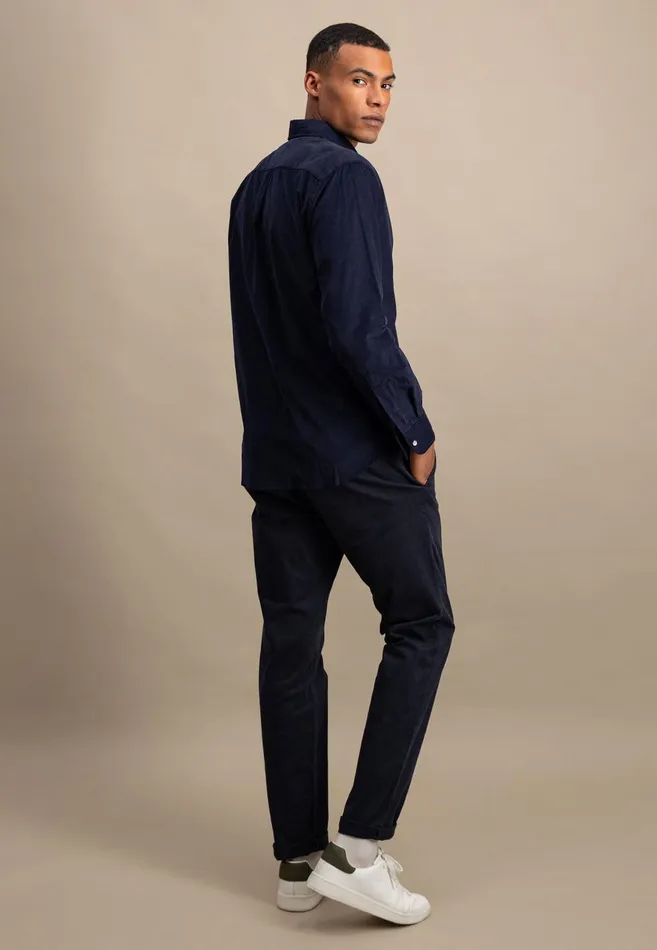 FYNCHHATTON Shirt Made Of Fine Cord With Push Buttons Navywinter Whitecloud Bluehazel Men Shirts