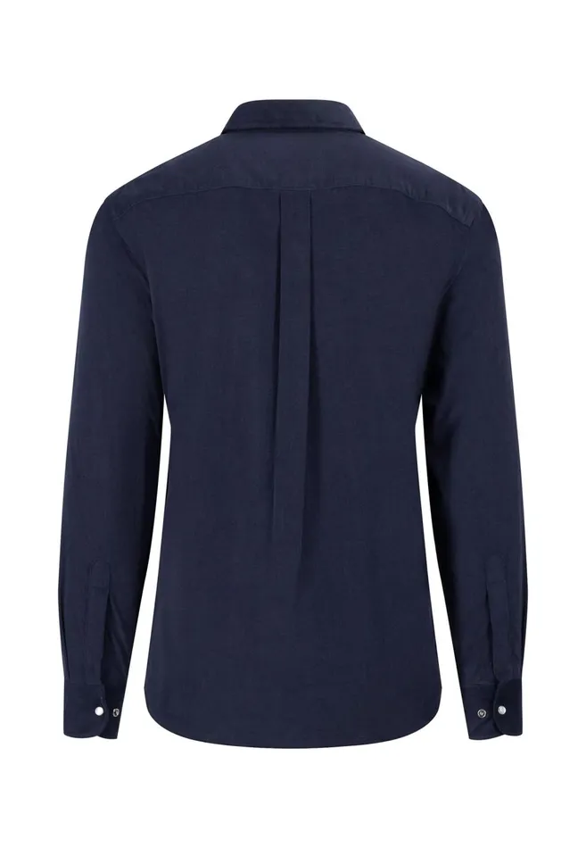 FYNCHHATTON Shirt Made Of Fine Cord With Push Buttons Navywinter Whitecloud Bluehazel Men Shirts