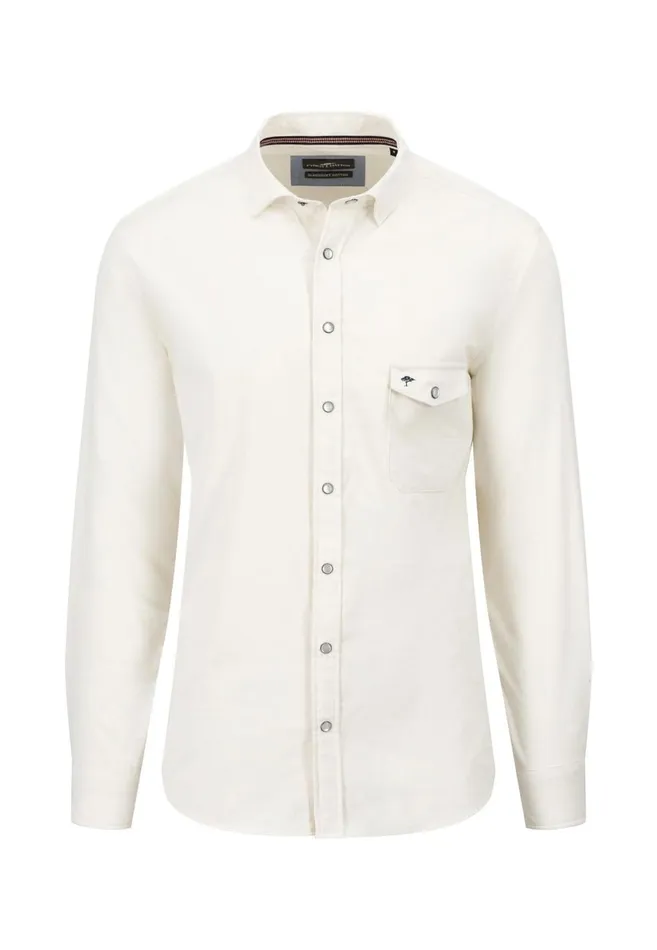 FYNCHHATTON Shirt Made Of Fine Cord With Push Buttons Navywinter Whitecloud Bluehazel Men Shirts