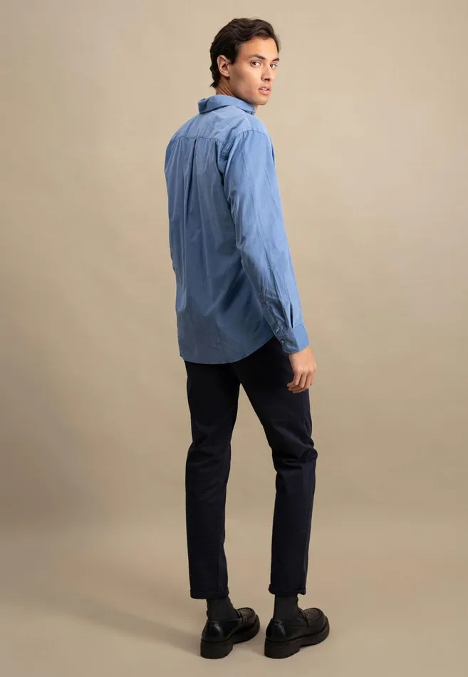 FYNCHHATTON Shirt Made Of Fine Cord With Push Buttons Navywinter Whitecloud Bluehazel Men Shirts
