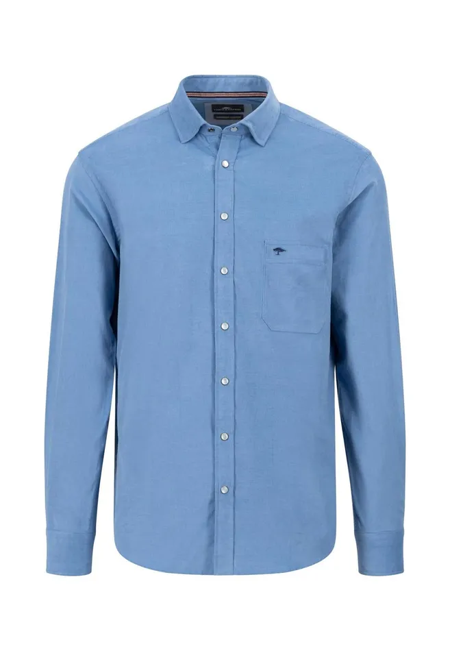 FYNCHHATTON Shirt Made Of Fine Cord With Push Buttons Navywinter Whitecloud Bluehazel Men Shirts