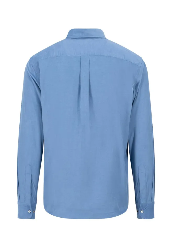 FYNCHHATTON Shirt Made Of Fine Cord With Push Buttons Navywinter Whitecloud Bluehazel Men Shirts