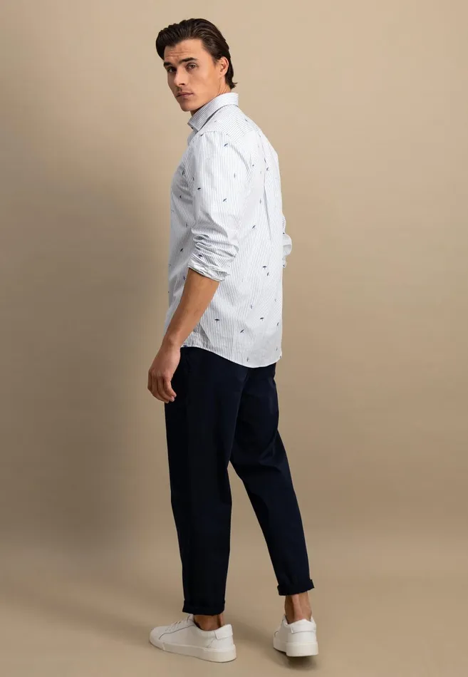FYNCHHATTON Shirt With Buttondown Collar And Logodails Navy Men Shirts