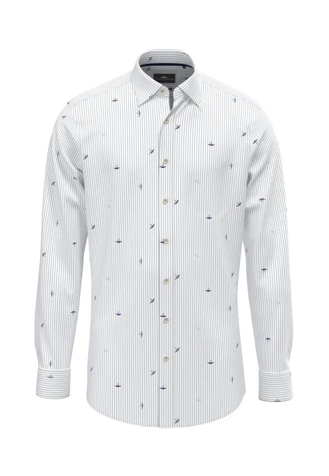 FYNCHHATTON Shirt With Buttondown Collar And Logodails Navy Men Shirts