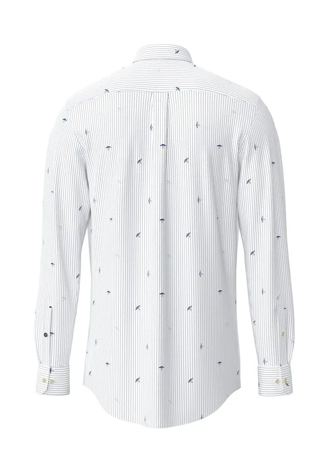 FYNCHHATTON Shirt With Buttondown Collar And Logodails Navy Men Shirts