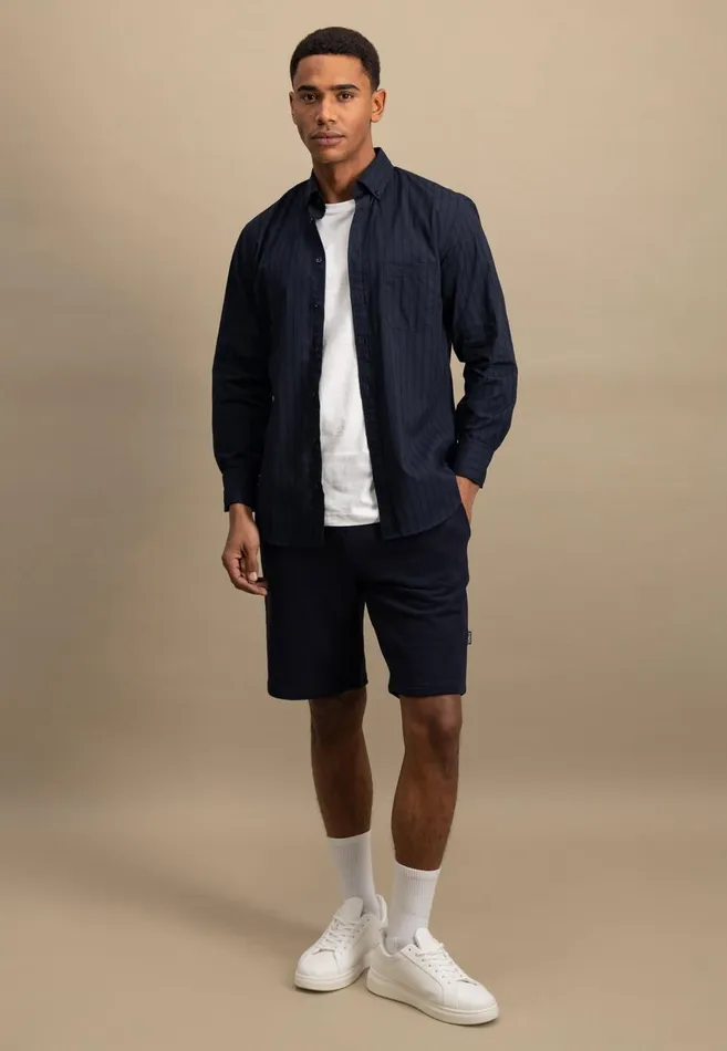 FYNCHHATTON Shirt With Buttondown Collar Summer Breezenavywhite Men Shirts