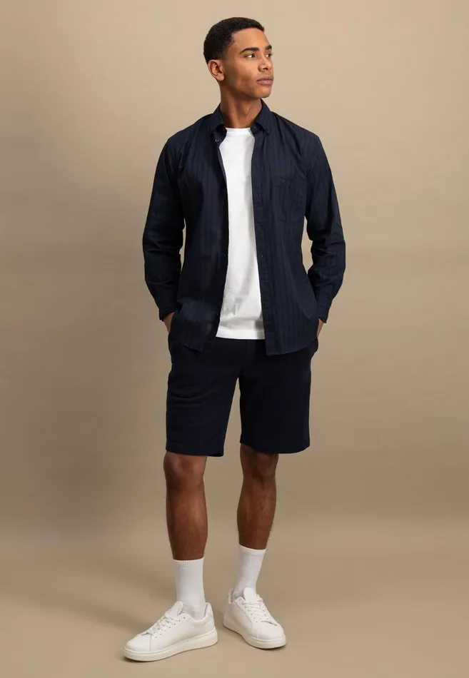FYNCHHATTON Shirt With Buttondown Collar Summer Breezenavywhite Men Shirts