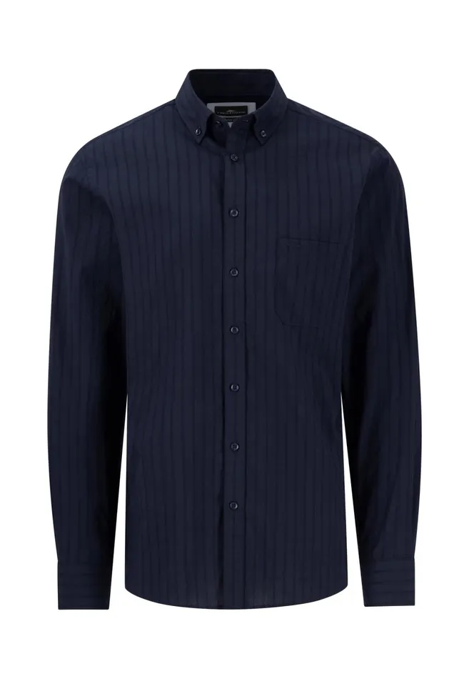 FYNCHHATTON Shirt With Buttondown Collar Summer Breezenavywhite Men Shirts