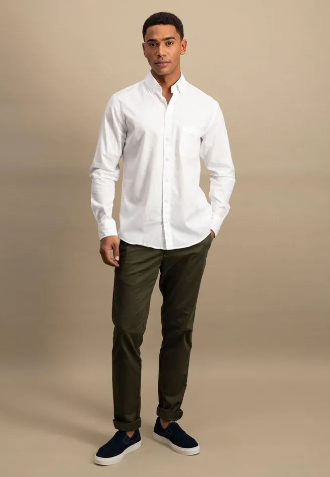 FYNCHHATTON Shirt With Buttondown Collar Summer Breezenavywhite Men Shirts