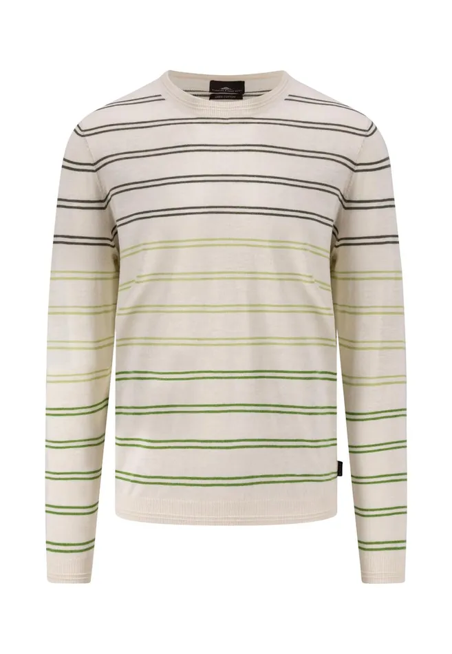 FYNCHHATTON Striped Cotton Linen Sweater Offwhitedusty Olivemidnight Men Sweater FYNCHHATTON Striped Cotton Linen Sweater Offwhitedusty Olivemidnight Men Sweater